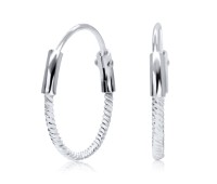 Twisted Silver Hoop Earring HO-700N 